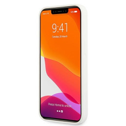 Guess Silicone 4G Logo dėklas iPhone 13 mini - baltas