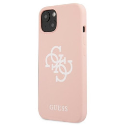 Guess Silicone 4G Logo dėklas iPhone 13 mini - rožinis