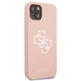 Guess Silicone 4G Logo dėklas iPhone 13 mini - rožinis
