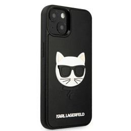 Karl Lagerfeld 3D Rubber Choupette dėklas iPhone 13 mini - juodas
