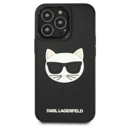 Karl Lagerfeld 3D Rubber Choupette dėklas iPhone 13 Pro Max - juodas