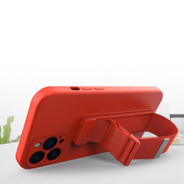 Virvės dėklas, silikoninis dėklas su rankinės dirželiu, skirtas Xiaomi Redmi Note 11 Pro Pink