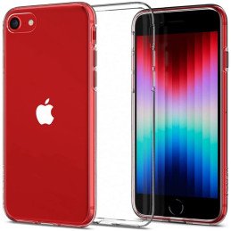 „Spigen“ skystųjų kristalų dėklas, skirtas iPhone 7 / 8 / SE 2020 / 2022 - skaidrus