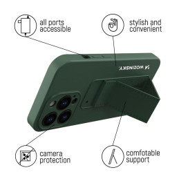 Wozinsky Kickstand Case silikoninis dėklas su stovu, skirtas Xiaomi Poco M4 Pro 5G Red