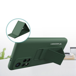 Wozinsky Kickstand Case silikoninis dėklas su stovu, skirtas Xiaomi Poco M4 Pro 5G Red