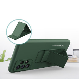 Wozinsky Kickstand Case silikoninis dėklas su stovu Samsung Galaxy A73 juodas