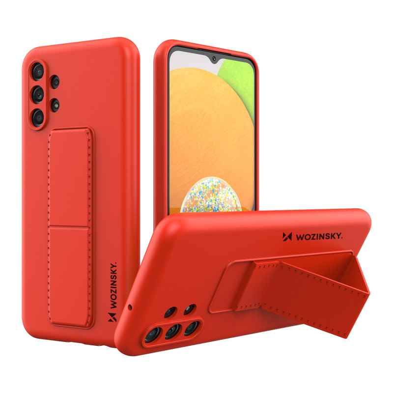 Wozinsky Kickstand Case silikoninis dėklas su stovu, skirtas Samsung Galaxy A13 5G Red