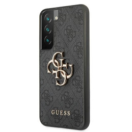 Guess 4G Big Metal Logo dėklas, skirtas Samsung Galaxy S22 - pilkas