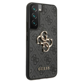 Guess 4G Big Metal Logo dėklas, skirtas Samsung Galaxy S22 - pilkas