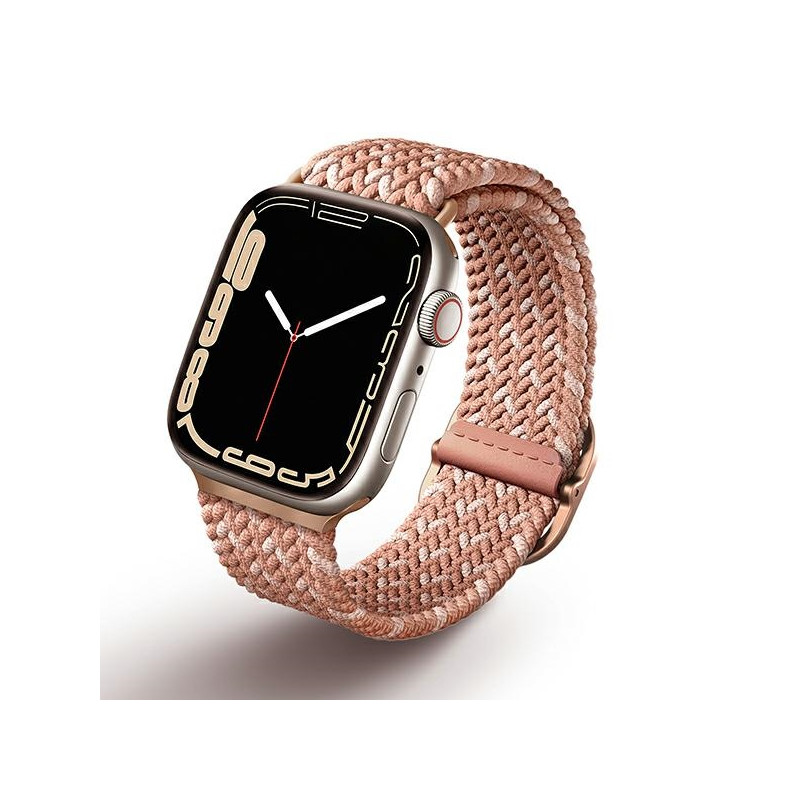 UNIQ Aspen pintas dirželis, skirtas Apple Watch 1/ 2/ 3/ 4/ 5/ 6/ 7/ 8/ SE/ SE2 40/ 38/ 41mm – rožinė