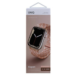 UNIQ Aspen pintas dirželis, skirtas Apple Watch 1/ 2/ 3/ 4/ 5/ 6/ 7/ 8/ SE/ SE2 40/ 38/ 41mm – rožinė