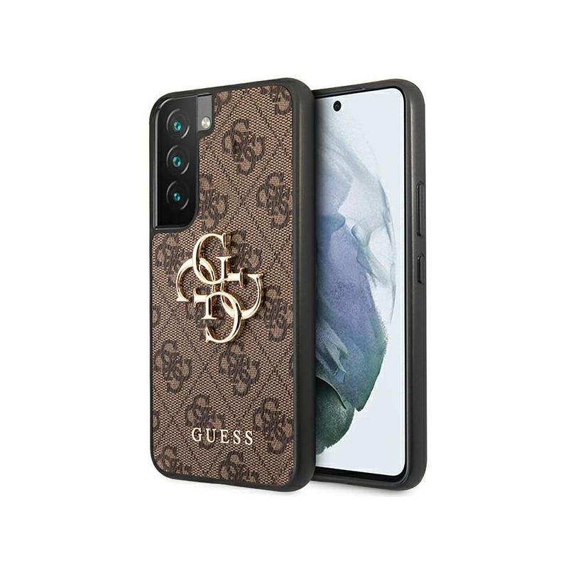 Guess 4G Big Metal Logo dėklas, skirtas Samsung Galaxy S22 - rudas