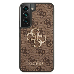 Guess 4G Big Metal Logo dėklas, skirtas Samsung Galaxy S22 - rudas