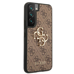 Guess 4G Big Metal Logo dėklas, skirtas Samsung Galaxy S22 - rudas