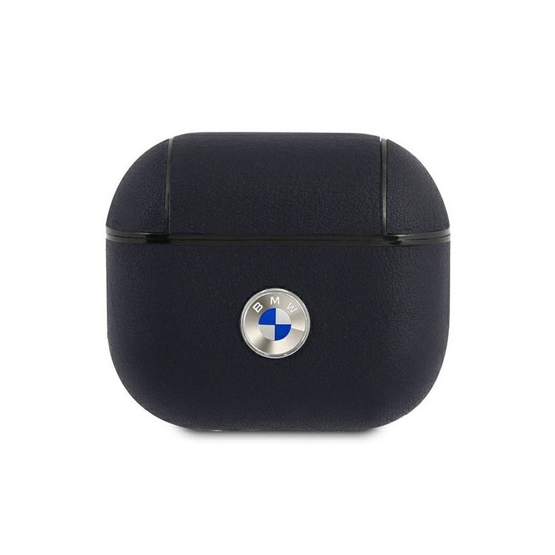 BMW tikros odos sidabro logotipo dėklas, skirtas AirPods 3 - tamsiai mėlynas