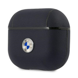 BMW tikros odos sidabro logotipo dėklas, skirtas AirPods 3 - tamsiai mėlynas
