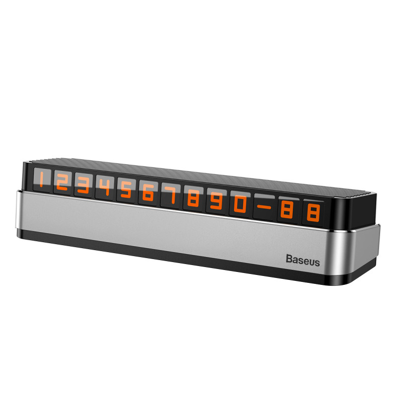 Baseus Moonlight Box Series parkavimo plokštelė su telefono numeriu, sidabrinė