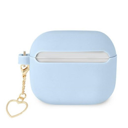 Guess Silicone Charm Heart Collection dėklas, skirtas AirPods 3 – mėlynas