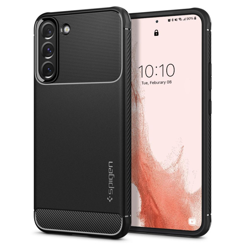 Spigen Rugged Armor dėklas, skirtas Samsung Galaxy S22 - matinė juoda