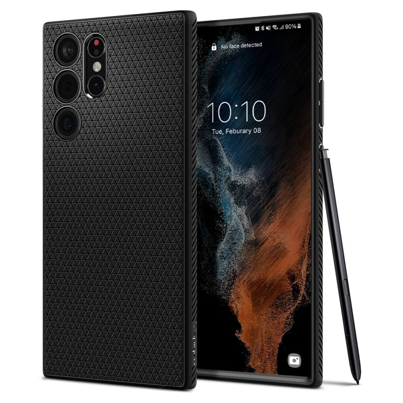 Spigen Liquid Air dėklas, skirtas Samsung Galaxy S22 Ultra - matinė juoda