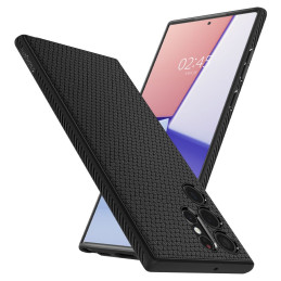 Spigen Liquid Air dėklas, skirtas Samsung Galaxy S22 Ultra - matinė juoda