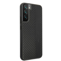 AMG Carbon Stripe&Embossed dėklas, skirtas Samsung Galaxy S22+ - juodas