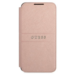 Guess Saffiano Stripe dėklas, skirtas Samsung Galaxy S22+ - rožinis