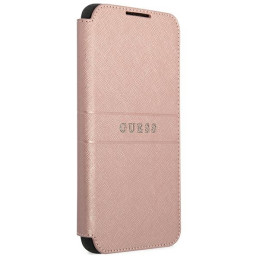 Guess Saffiano Stripe dėklas, skirtas Samsung Galaxy S22+ - rožinis