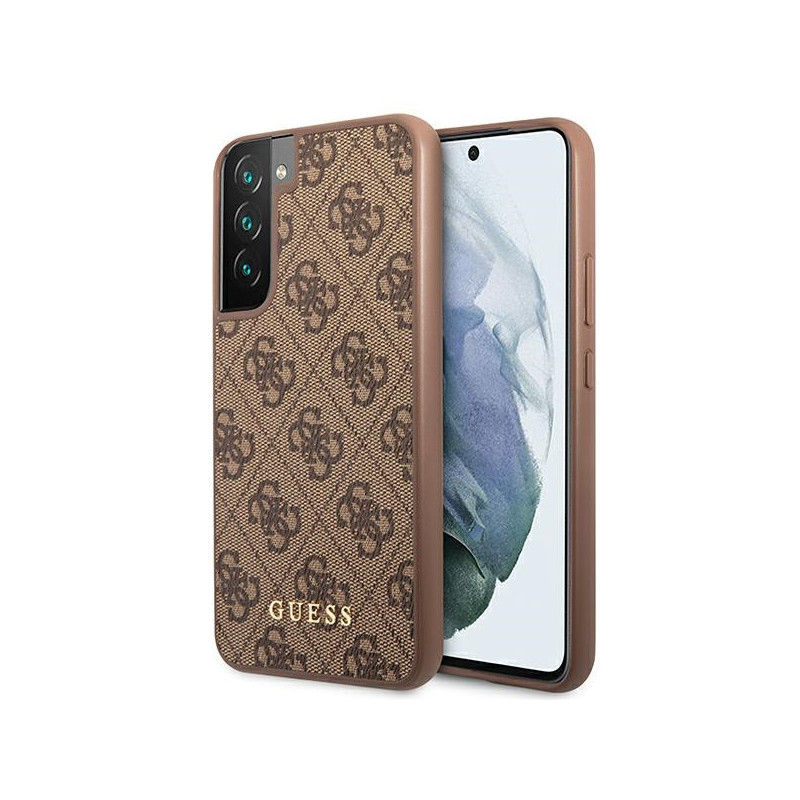 Guess GUHCS22SG4GFBR S22 S901 rudas/ rudas kietas dėklas 4G metalinis auksinis logotipas