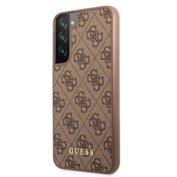 Guess GUHCS22SG4GFBR S22 S901 rudas/ rudas kietas dėklas 4G metalinis auksinis logotipas