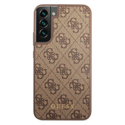 Guess GUHCS22SG4GFBR S22 S901 rudas/ rudas kietas dėklas 4G metalinis auksinis logotipas