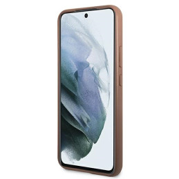 Guess GUHCS22SG4GFBR S22 S901 rudas/ rudas kietas dėklas 4G metalinis auksinis logotipas