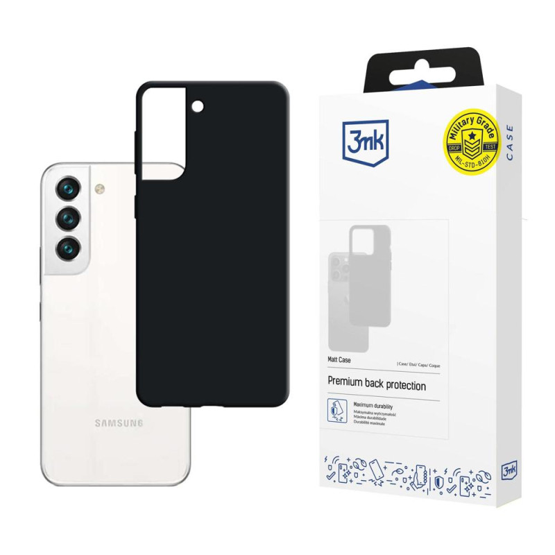 3mk matinis dėklas, skirtas Samsung Galaxy S22 5G – juodas