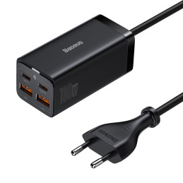 Baseus GaN3 Pro greitas universalus GaN įkroviklis 2 x USB Type C / 2x USB 100W PD3.0, QC4.0+, AFC black (CCGP000101)