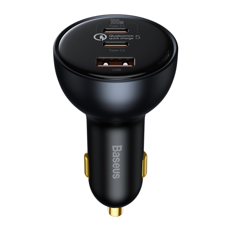 Baseus TZCCZM-0G USB-A / USB-C automobilinis įkroviklis 160W PPS / QC 5 / PD - pilka