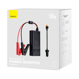 Baseus automobilio galios keitiklis 150W 12V / 500W 220V (EU ir CN kištukas) juodas (CGNB000101)