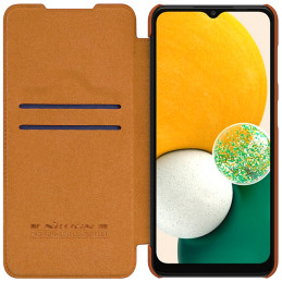 Nillkin Qin odinis dėklas Samsung Galaxy A13 5G rudas