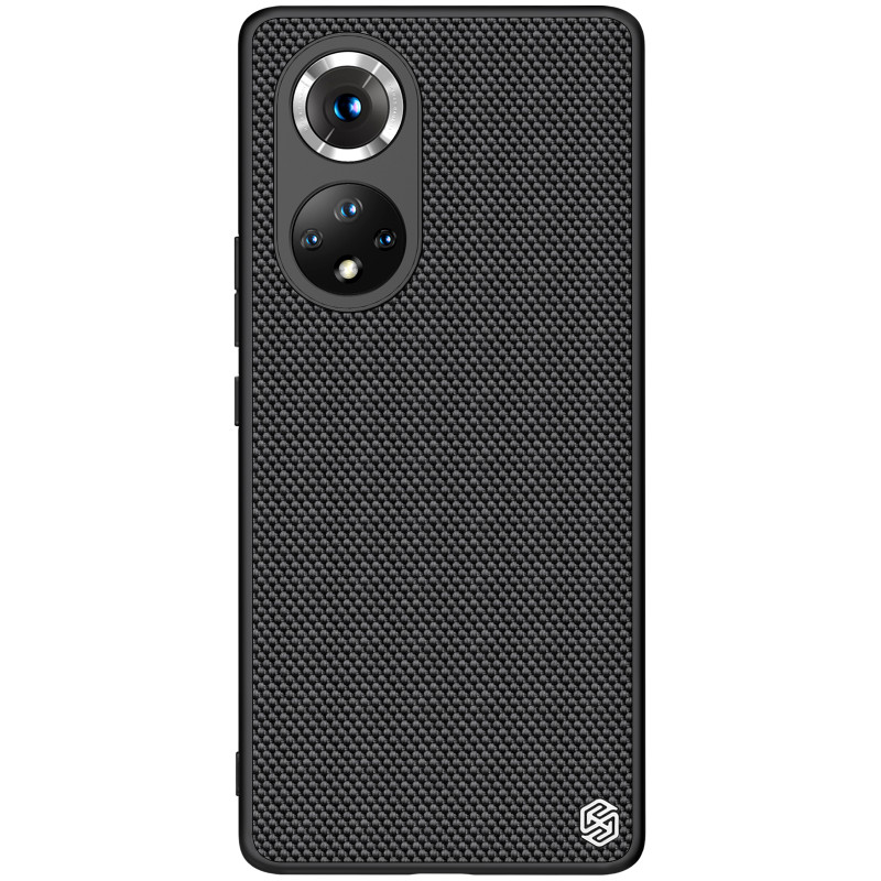Nillkin Textured Case tvirtas sustiprintas dėklas su gelio rėmu ir nailonine nugara, skirtas Honor 50 Pro juodai
