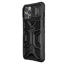 Nillkin Adventurer Case dėklas skirtas iPhone 13 Pro, šarvuotas dangtelis su fotoaparato dangteliu, juodas