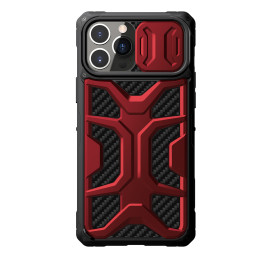 Nillkin Adventurer Case dėklas, skirtas iPhone 13 Pro šarvuotas dangtelis su raudonu fotoaparato dangteliu