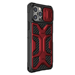 Nillkin Adventurer Case dėklas, skirtas iPhone 13 Pro šarvuotas dangtelis su raudonu fotoaparato dangteliu