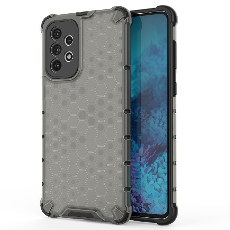 Korinis šarvuotas dėklas su gelio rėmeliu, skirtas Samsung Galaxy A73 juodas