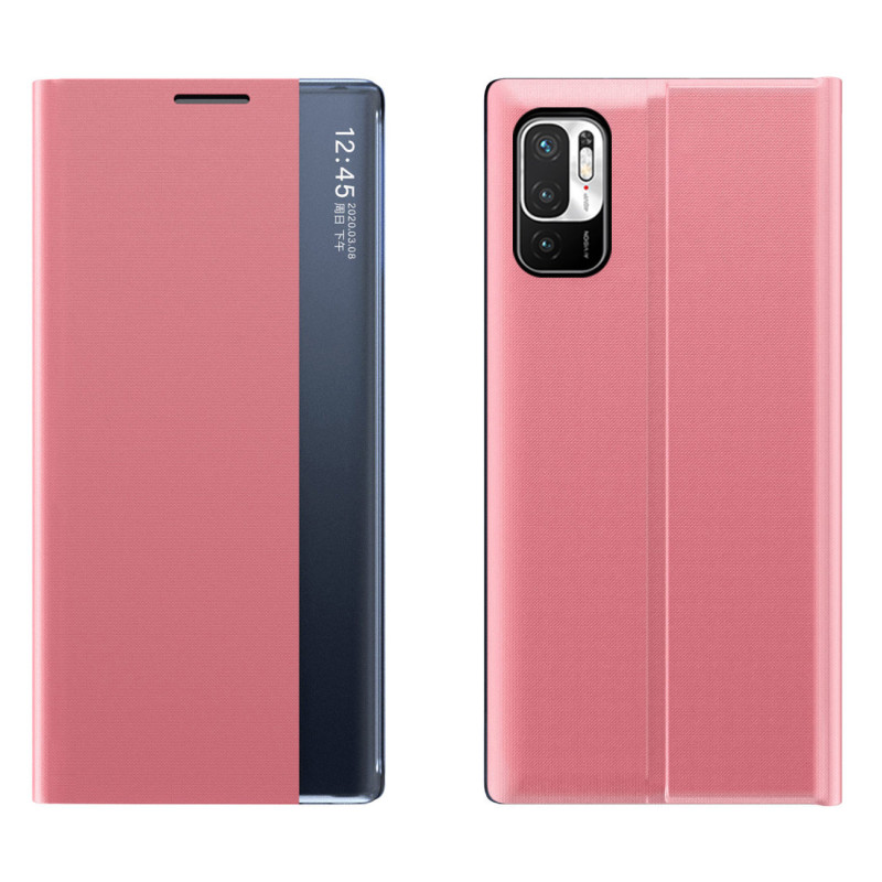 Naujas „Sleep Case“ dangtelis su stovo funkcija, skirtas „Xiaomi Redmi Note 11S“ / „Note 11“, rožinė