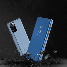 Clear View Case Xiaomi Redmi Note 11S / Note 11 juodas atverčiamas dėklas