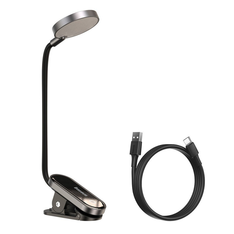 Baseus mini lempa LED lempa su klipu pilka (DGRAD-0G)