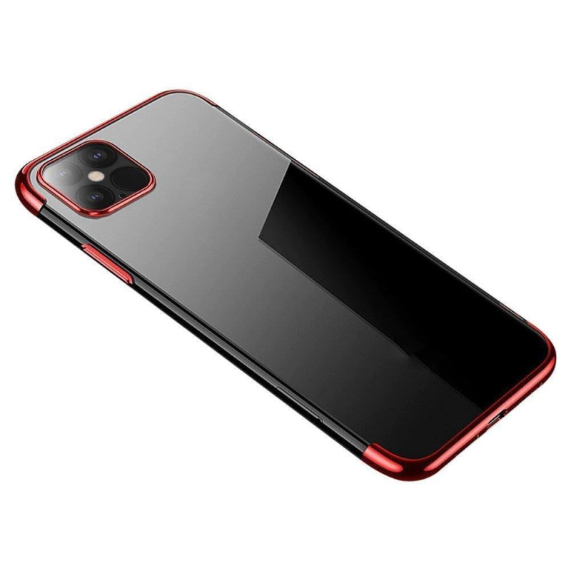 Clear Color dėklo gelio dangtelis su metaliniu rėmeliu Xiaomi Redmi Note 11 Pro 5G / 11 Pro red