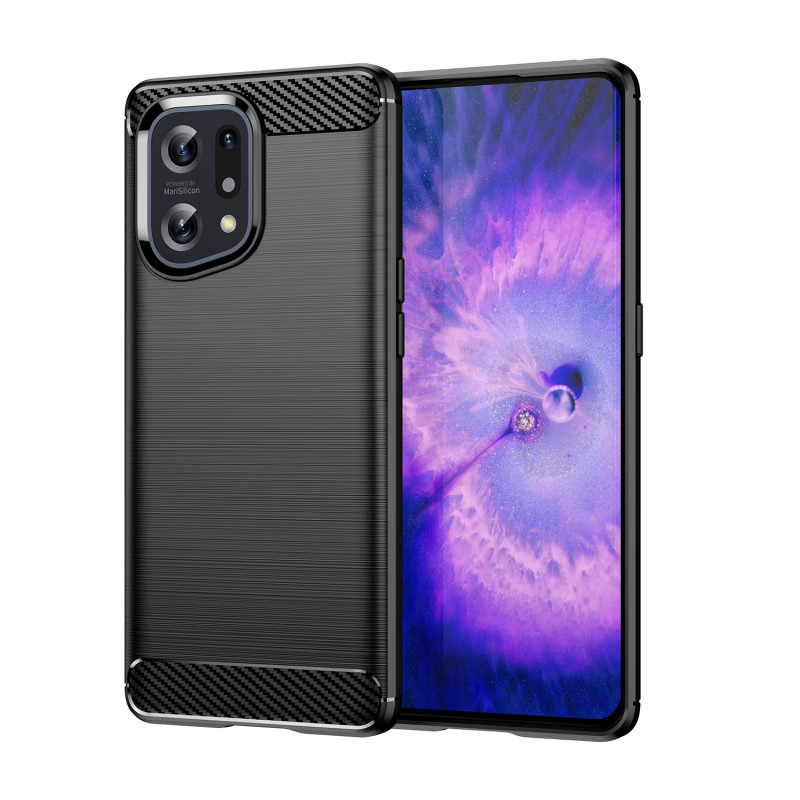 Carbon Case lankstus dangtelis Oppo Find X5 juodas