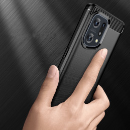 Carbon Case lankstus dangtelis Oppo Find X5 juodas