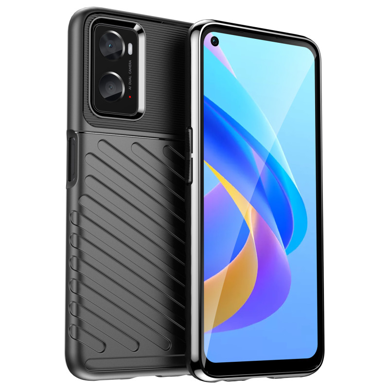 Thunder Case lankstus šarvuotas dėklo dangtelis, skirtas Oppo A76 / Oppo A36 / Realme 9i juodas