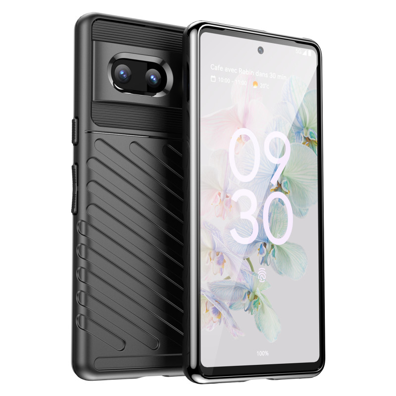 „Thunder Case“ lankstus šarvuotas dėklo dangtelis, skirtas „Google Pixel 7“, juodas